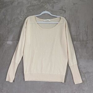 Athleta Women's Pullover Top Lightweight 100% Cashmere Neutral L Cream